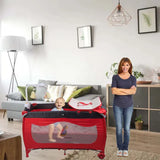Pierre Cardin Baby Bed & Playpen - Red