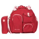 Pierre Cardin Baby Diaper Bag With Bottle Holder - Dark Red