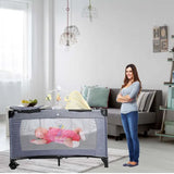 Pierre Cardin Nursery Centre, Bed & Play Pen - Grey