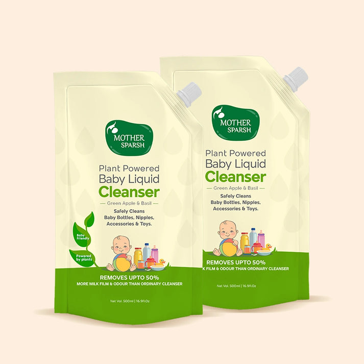 Mother Sparsh Plant Powered Baby Liquid Cleanser - Refill Pack - 500ml (Pack of 2) - Laadlee