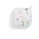 Anvi Baby Set of 3 Organic Bamboo Face Cloth - Mermaids
