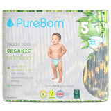 PureBorn Organic Bamboo Ultra Soft (11 - 18 kg) Nappies Size 5 Assorted Print - 132 Pcs