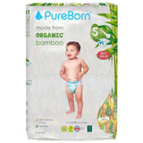 PureBorn Organic Bamboo Ultra Soft (11 - 18 kg) Nappies Size 5 Sunflower Print - 44 Pcs