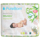 PureBorn Organic Bamboo Ultra Soft (3 - 6 kg) Nappies Size 2 Pineapple Print 128 Pcs
