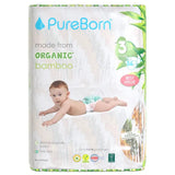 PureBorn Organic Bamboo Ultra Soft (5.5 - 8 kg) Nappies Size 3 Pineapple Print - 56 Pcs