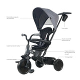 Qplay Elite Platinum 6-in-1 Tricycle - Grey