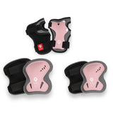 Qplay Kids Sports Safety Gear Set – Elbow, Knee & Wrist Guards - Pink