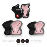 Qplay Kids Sports Safety Gear Set – Elbow, Knee & Wrist Guards - Pink