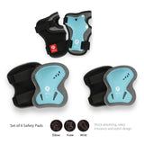 Qplay Kids Sports Safety Gear Set – Elbow, Knee & Wrist Guards - Blue