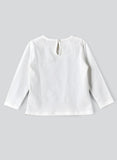 Jelliene Cozy Knit T-Shirt Long Sleeve for Girls - White
