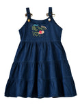 Jelliene Girls Denim Tiered Dress - Blue