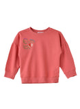 Jelliene Girls Sweatshirt Floral Embroidery - Coral