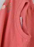 Jelliene Girls Sweatshirt Floral Embroidery - Coral