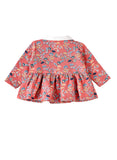 Jelliene Baby Floral Top with White Collar - Coral