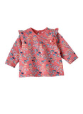 Jelliene Baby Floral Top with Ruffle Detail - Coral