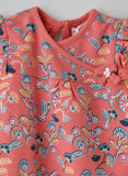 Jelliene Baby Floral Top with Ruffle Detail - Coral