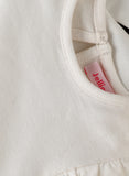 Jelliene Baby Top with Bunny Pocket and Ruffles - White