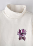Jelliene Girls Turtleneck with Floral Print - White