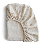 Mushie Crib Sheet Medium Rainbow - Laadlee