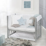 Roba 4-In-1 Wooden Convertible Bedside Crib & Bedding Set - Taupe