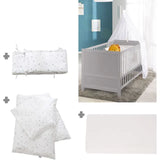 Roba Convertible Star Magic Baby Cot Set To Junior Bed with Bedding Set - Taupe