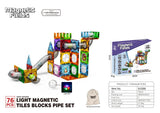 Magnetic Fields Light-up Magnetic Piece Plumbing Set - 76Pcs