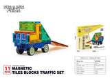Magnetic Fields Magnetic Tiles Blocks Traffic Set - 11 Pcs