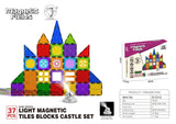Magnetic Fields Light Up Magnetic Tiles Blocks Castle Set- 37 Pcs
