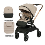 Kidilo Stroller With Bag & Foot Cover - Khaki