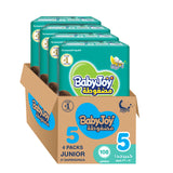 BabyJoy Compressed Diamond Pad Diaper, Value Pack Junior Size 5, 14 - 25Kg - 108Pcs