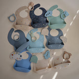 Mushie Silicone Bib Powder Blue - Laadlee