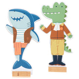 Stephen Joseph Magnetic Dress Up Doll - Shark and Gator
