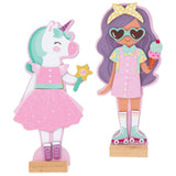 Stephen Joseph Magnetic Dress Up Doll - Unicorn and Princess