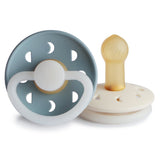 Frigg Moon Phase Latex Baby Pacifier 6M-18M, 2Pack, Stone Blue Night/Cream Night - Size 2 - Laadlee