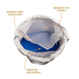 Sunveno 3D Sling School/ Swimming Bag With Shoe Compartment 16Inch - Blue