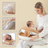 Sunveno Baby Anti-Reflux Feeding Pillow with C Shapped Seating Pillow - Coffee