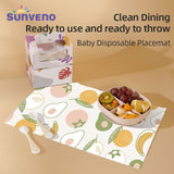 Sunveno Baby Feeding Disposable Travel Multipurpose Placemats - 20 Pcs