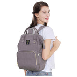 Sunveno Diaper Bag with USB And Diaper Caddy - Grey