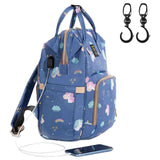Sunveno Unicorn Diaper Bag with USB And Stroller Hooks - Blue