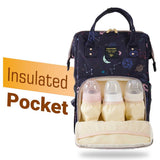 Sunveno Dream Galaxy Diaper Bag with USB Charging Port and Changing Mat - Blue