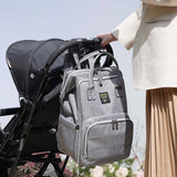 Sunveno Stylish Diaper Travel Backpack XL With Stroller Straps & Changing Pad - Grey