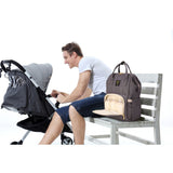 Sunveno Mamma Diaper Bag And Breast Pump Bottle Bag Set - Grey