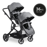 Hauck Atlantic Twin Double Stroller with Reversible Seats, Full Recline - Grey