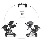 Hauck Atlantic Twin Double Stroller with Reversible Seats, Full Recline - Grey