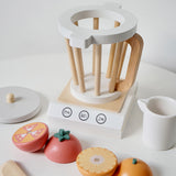 Little Angel Kids Wooden Fruit Juice Blender Play Set - White