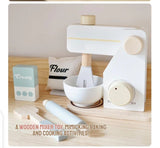 Little Angel Kids Wooden Mixer And Baking Kitchen Play Set - White