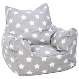 Delsit Bean Chair - Grey with White Stars