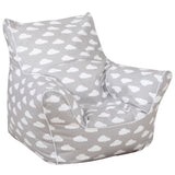 Delsit Bean Chair - Grey with White Clouds