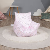 Delsit Bean Chair Pink - Unicorns