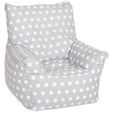 Delsit Bean Chair - Grey With Dots